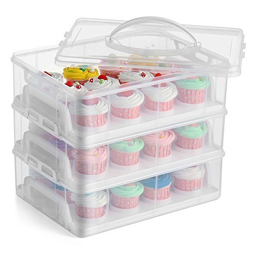 Sohler By Eurotrade W Ltd Caja apilable para Cupcakes de 3 Niveles, 36 x 28 x 26 cm