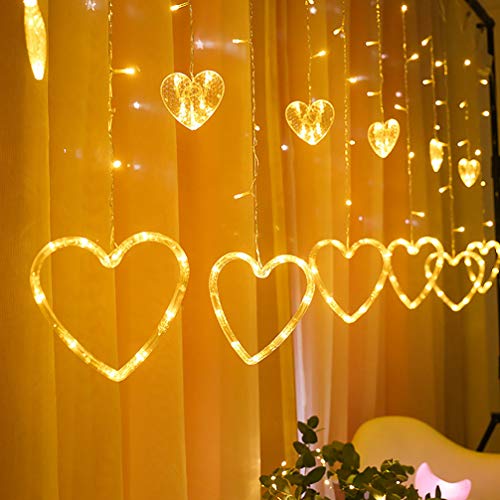 SOIMISS Día de San Valentín Luz de Cadena Led Corazón Hada Luz de Cadena Amor Corazón Luces de Cadena para Boda Al Aire Libre Interior Jardín Patio Fiesta Árbol Decoración (Sin Batería)