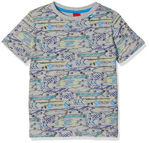 s.Oliver 63.908.32.5709 Camiseta, Gris (Greymelange AOP 94A5), 104/110 (Talla del Fabricante: 104/110/REG) para Niños