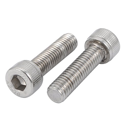 sourcing map M8X30mm Inoxidable 304 Mano De Acero Rosca Izquierda 2 Piezas Tornillo Hexagonal De Cabeza Hueca De Pernos