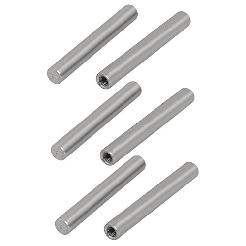 sourcing map Pasador Cilíndrico De Acero Inoxidable 304 M2.5 Rosca Hembra De 4mm X 30mm 6Pcs