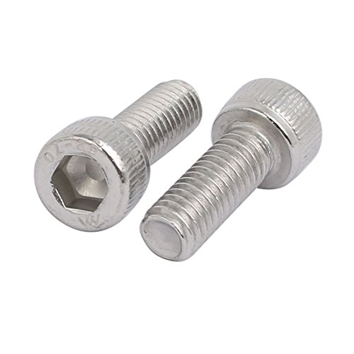 SOURCING MAP sourcingmap M6x16mm 304 acero inoxidable Rosca Inversa de mano izquierda hexagonal socket cabeza tornillo perno 2Uds