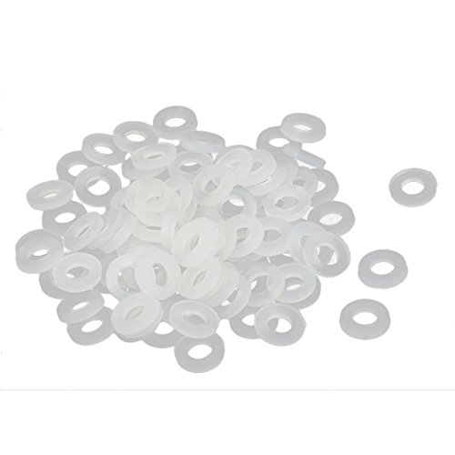 sourcingmap Arandela plana M3 x 6 mm x 1 mm Nylon aislante separadores sujetador blanco 100 piezas