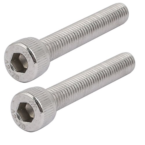 sourcingmap M8x50mm 304 acero inoxidable mano izquierda Rosca Inversa hexagonal cabeza tornillo 2Uds