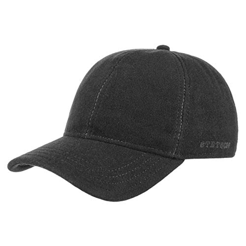 Stetson Gorra de Béisbol con Orejeras Vaby con Cachemira, Hombre - con Visera y Protector de Cuello - con Orejeras - Gorra de Lana otoño/Invierno Negro M (56-57 cm)