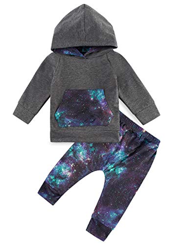 Sudadera con Capucha de Dibujos Animados Espacial Galaxy niños pequeños Navidad Halloween Informal el hogar Conjunto Pantalones Largos Manga Larga bebés 18-24 Meses Ropa Abrigo Invierno para bebés