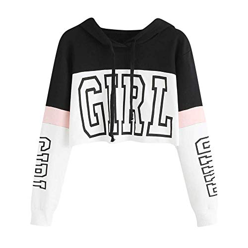 Sudaderas Adolescentes Chicas, Sudaderas Mujer Tumblr con Capucha - Emoticon Estampado Blusa Tops Camiseta de Manga Larga Hanyixue