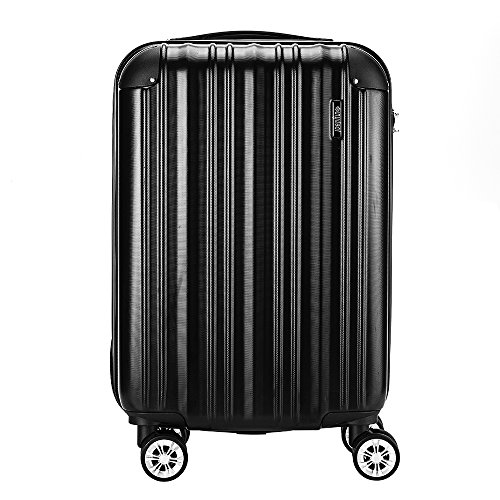 Sunydeal Maleta Rígida,Maleta de Cabina,Equipaje de Mano,Candado TSA,42L,55cm,4 Ruedas multidireccional,Negro