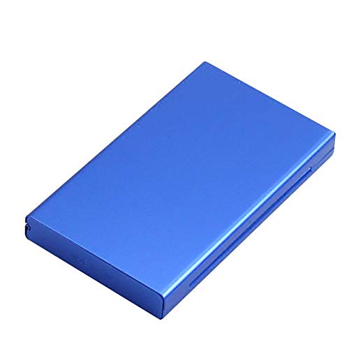 Suytan Caja de Cigarrillos Caja de Cigarrillos de Metal Mujer Aleación de Aluminio Cubierta Automática Alargar la Caja de Cigarrillos Tiene Capacidad para 20 Cigarrillos, Plata, 102X60X13Mm,Azul,el 1