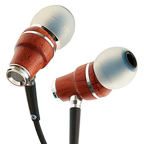 Symphonized NRG X Bubinga Auriculares de Madera con Aislamiento de Ruido con micrófono y Control de Volumen (Negro)