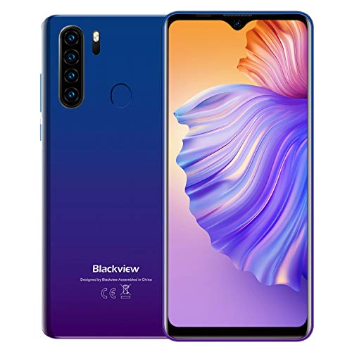 Teléfono Móvil Libres 4G, Blackview A80 Plus 2021, 6.49" HD+ Water-Drop Screen, 4GB+64GB Smartphone, 13MP+ 8MP, Batería 4680 mAh, Octa-Core, Android 10, Dual SIM, NFC, Tipo C, Face ID (EU Versión)