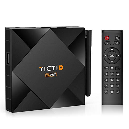 TICTID Android 10.0 TV Box 【4G+32G】 H616 64-bit Quad Core Arm Cortex A53 CPU 100M LAN, WiFi-Dual 5G/2.4G, BT 4.0, 4K*2K Smart TV Box