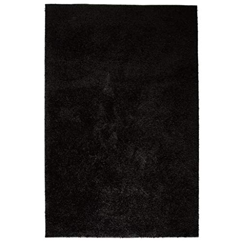 Tidyard Alfombra Shaggy de Pelo 80x150 cm Negra