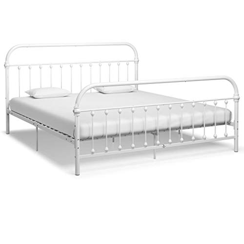 Tidyard Estructura de Cama de Metal Blanco 180x200 cm