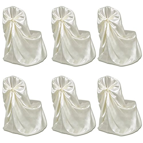 Tidyard Set de 6 Fundas de Color Crema para sillas, Banquetes y Bodas