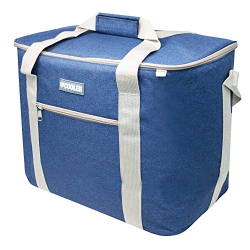 ToCi Nevera portátil grande de 36 litros, bolsa isotérmica, bolsa de pícnic, color azul marino para picnic, camping, vacaciones, senderismo