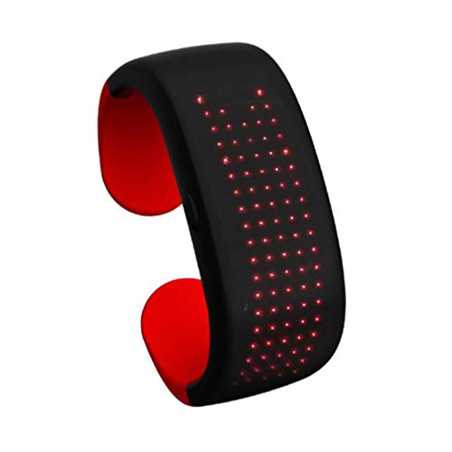 Tomaibaby Pantalla LED Diferentes Pulseras de Patrones Adecuados para La Noche de Jogging Concierto Deportes Al Aire Libre Rojo