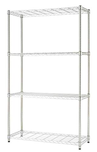 TRINITY 4 Tier Stainless Steel Wire Shel Estantería de Alambre de Acero Inoxidable de 4 Niveles, Peso máximo 635 kg, plata, 136.5 x 90.8 x 35.2