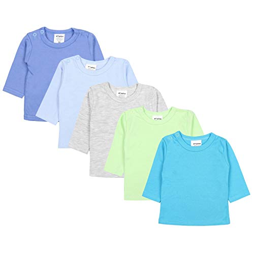 TupTam Camiseta Manga Larga para Bebé Niño, Pack de 5, Multicolor 3, 50