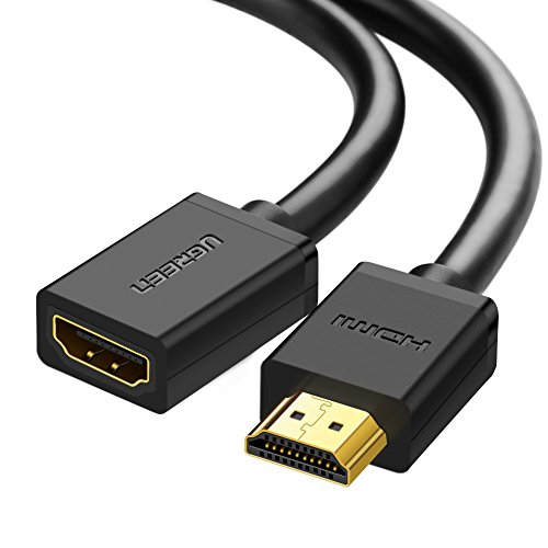 UGREEN Cable Alargador HDMI, Prolongador HDMI Macho a Hembra de Alta Velocidad con Ethernet 4K@60Hz 3D para Reproductores BLU-Ray, Smart TV, Chromecast, Xbox 360, PS3, PS4(3 Metros)