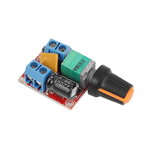 UIOTEC DC Motor Speed Control Driver Board 3V-35V 5A PWM Controller Stepless DC 3V 6V 12V 24V 35V Variable Voltage Regulator Dimmer Governor Switching Build with LED Indicator and Switch Function*