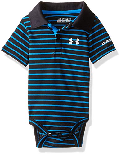 Under Armour Baby-Boys Newborn Polo Yarn Dye. Bodysuit, Black, 3-6 Months