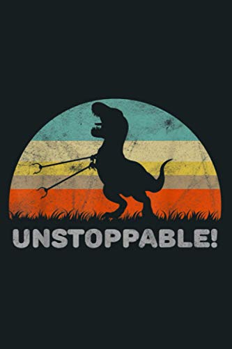 Unstoppable T Rex With Trash Grabber Pickup Tool Funny: Notebook Planner - 6x9 inch Daily Planner Journal, To Do List Notebook, Daily Organizer, 114 Pages