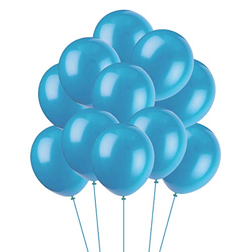 VAIOUS 100 Globos de Látex Elástico,25 cm,8 Pulgadas,Color Liso-Azul