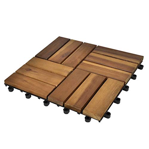 vidaXL 10x Baldosas Superficie Jardín terraza Balcón Acacia 30x30 cm Losetas