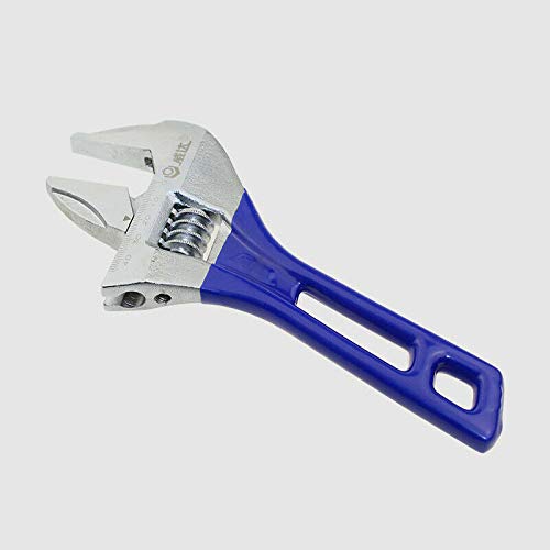 Vogueing Tool Llave ajustable de 200 mm, ligera, compacta, suave, mandíbula ancha, herramienta de mano azul corta (capacidad de ancho de la mandíbula: 44 mm)