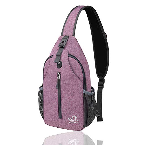 Waterfly Mochila Cruzada Pecho Mochila Bandolera para Ciclismo Senderismo Casual Hombre y Mujer (Púrpura)