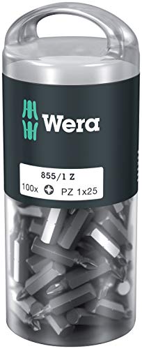 Wera 0007664791005 Punta, PH1 / PZ1, Set de 100 Piezas