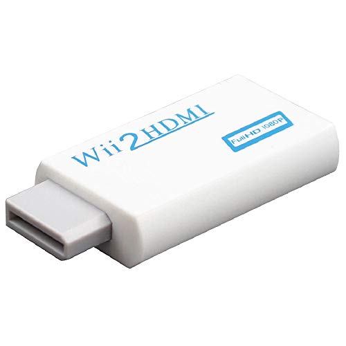 Wii a HDMI Adaptador Convertidor Wii a HDMI Conversor de Wii a HDMI HD con Salida de Video Full HD 1080p con Puerto HDMI y Jack 3.5mm Soporta Todos Los Modos de Visualización Wii