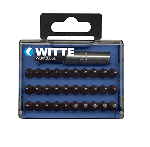 Witte 279706 Juego de 30 puntas de destornillador PH + portapuntas mágnetico en caja de plático, Único, Set Piezas