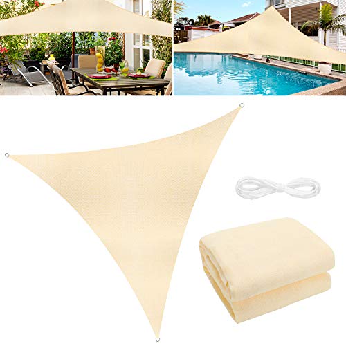 WOKKOL Toldo Vela de Sombra, Toldo Vela de Sombra Jardín, Toldo Vela de Sombra Patio, Toldo de Vela Solar, 90% Resistente UV, Respirable, 185 g / ㎡ HDPE de Alta Densidad, para Patio/Jardín (5X5X5M)