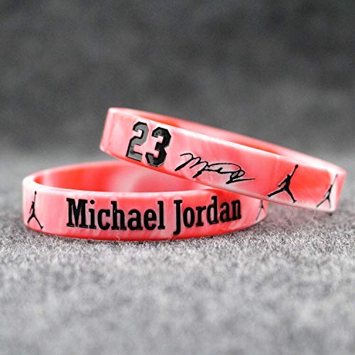 XiXi Pulsera, Anillo, Anillo Jordan Pulsera Conmemorativa de Silicona Masculina de Baloncesto de los Deportes Jugador de Baloncesto Michael Jordan Manos (Color : Pink Camouflage)