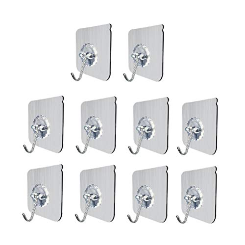 XYHCS Sin Ganchos de Pared de uñas Transparente Adhesiva pegajosa for Trabajo Pesado Techo de Toallas de baño Utilidad Perchas