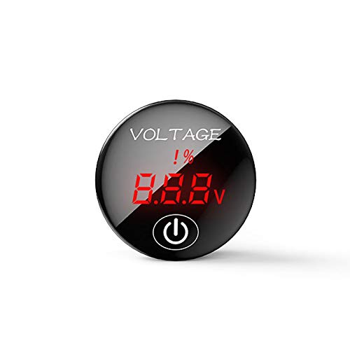 YGL DC 5V-48V Medidor de Voltaje LED Pantalla de Capacidad de Batería Voltímetro con Interruptor ON Off para Coche Moto(Rojo)