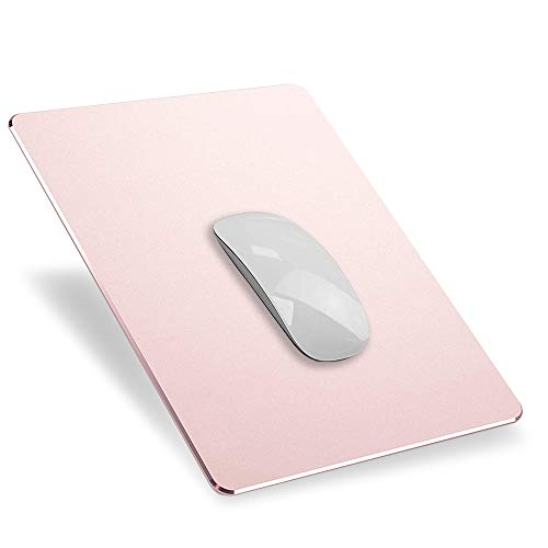 YiYunTE Alfombrilla de Ratón Aluminio Gaming PC Alfombrilla para Ratón Metalica Mouse Pad con Base PU Goma Impermeable Cojín de Ratón Lavable Antideslizante Mousepad para Ordenador Portátil Oficina