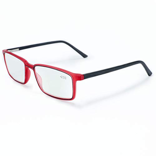 ZENOTTIC Gafas de bloqueo de luz azul para hombres(1.00, Rojo)