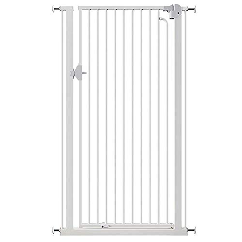 ZHANWEI Barrera De Seguridad Puerta De Seguridad para Niños Extra Alta, Retráctil Pase La Puerta del Perro Fácilmente, para Puertas, Escaleras, Pasillos (Color : White, Size : Width 106-110cm)