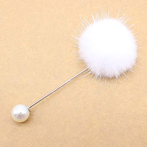 ZNYD Broche Encanto de la Perla Linda simulado Pernos for Las Mujeres de Corea Piel Piercing Bola de Solapa broches Collar Regalo de la joyería for niños niñas (Color : NO5 White)