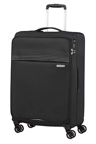 American Tourister Lite Ray Equipaje- Maletas, Spinner M (69 cm - 75 L), Jet Black