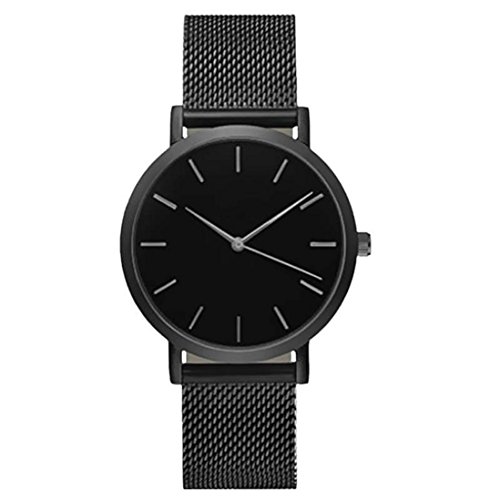 Ba Zha Hei Relojes Casuales de Cuarzo de la Correa de Acero del Reloj de los Hombres clásicos Relojes Casuales Reloj Reloj con Correa de Malla Mujer Relojes Estilo único Cultura de Tendencia de Reloj