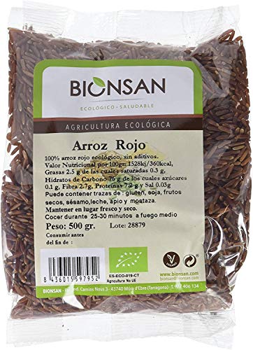 Bionsan Arroz Rojo Ecológico - 6 Bolsas de 500 g - Total: 3 kg