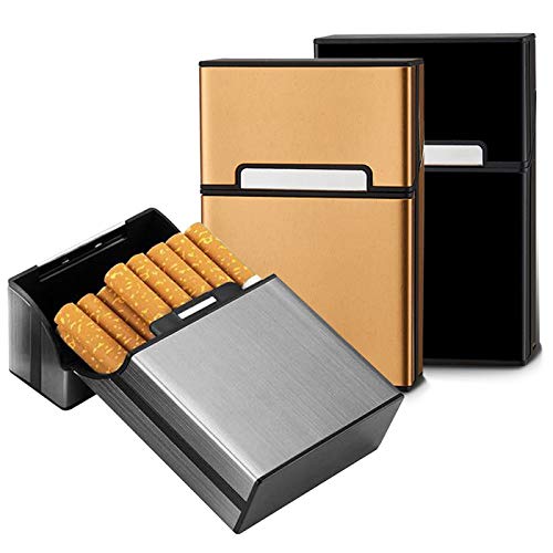 Caja Cigarrillos,Zuzer 3 PCS Caja de Cigarrillo de La Aleación de Aluminio Estuche de Cigarrillos con La Cerradura Magnétic Cigarrillos Caso