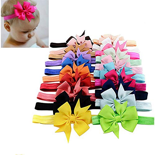 CAOLATOR 20Pcs Cintas De Cabeza Niños Niñas Conjuntos con Lazos Fijos Hermosas Bandas EláStica Cumpleaños Fiestas Velada Su Cinturón de la Mariposa(Color Aleatorio)