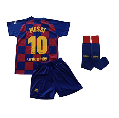 Champion's City Conjunto Completo Infantil - Messi - 10 - FC Barcelona Réplica Oficial Licenciado de la Primera Equipación Temporada 2019-2020 (8 Años)