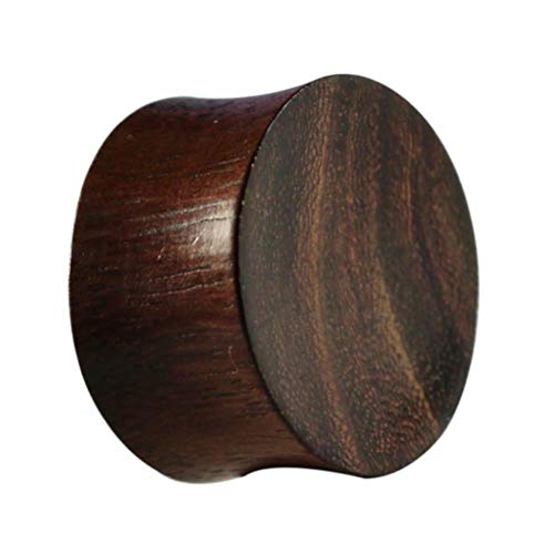 Chic-Net Túnel tapón de Madera Unisex Pendientes Pendientes Plugs de Madera de Teca de 20 mm