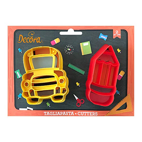 Decora 0255166 - Juego de 2 cortadores de pasta Back 2 School de plástico